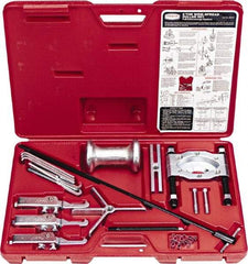 Proto - 18 Piece, 8" Spread, Wide Puller Set - 3 Jaws, 7" Reach - All Tool & Supply