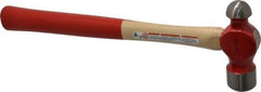 Proto - 1-1/2 Lb Head Ball Pein Hammer - Wood Handle with Red Laquer Grip, 15" OAL - All Tool & Supply