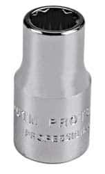 Proto - 1/4" Drive, Standard Hand Socket - 12 Points, Chrome Finish - All Tool & Supply