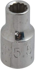 Proto - 1/4" Drive, Standard Hand Socket - 12 Points, 7/8" OAL, Chrome Finish - All Tool & Supply