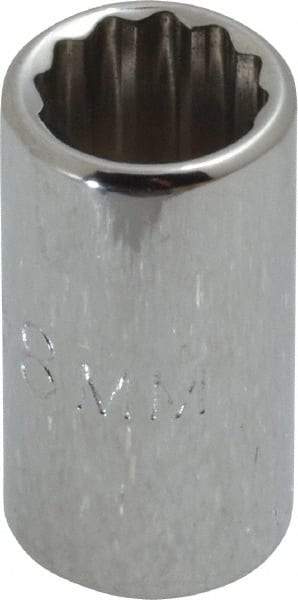 Proto - 1/4" Drive, Standard Hand Socket - 12 Points, 7/8" OAL, Chrome Finish - All Tool & Supply