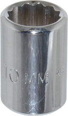 Proto - 1/4" Drive, Standard Hand Socket - 12 Points, 7/8" OAL, Chrome Finish - All Tool & Supply