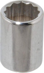 Proto - 1/4" Drive, Standard Hand Socket - 12 Points, 7/8" OAL, Chrome Finish - All Tool & Supply