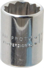 Proto - 1/4" Drive, Standard Hand Socket - 12 Points, 7/8" OAL, Chrome Finish - All Tool & Supply