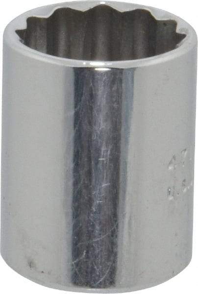 Proto - 1/4" Drive, Standard Hand Socket - 12 Points, 7/8" OAL, Chrome Vanadium, Chrome Finish - All Tool & Supply