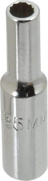 Proto - 1/4" Drive, Deep Hand Socket - 12 Points, 1-15/16" OAL, Chrome Vanadium, Chrome Finish - All Tool & Supply