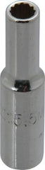 Proto - 1/4" Drive, Deep Hand Socket - 12 Points, 1-15/16" OAL, Chrome Finish - All Tool & Supply