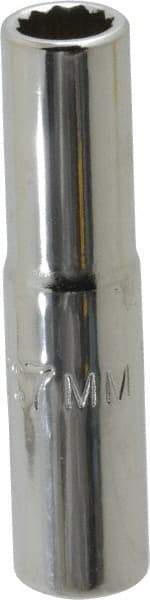 Proto - 1/4" Drive, Deep Hand Socket - 12 Points, 1-15/16" OAL, Chrome Finish - All Tool & Supply