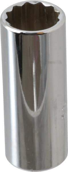 Proto - 1/4" Drive, Deep Hand Socket - 12 Points, 1-15/16" OAL, Chrome Finish - All Tool & Supply