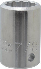 Proto - 7/8", 3/4" Drive, Standard Hand Socket - 12 Points, 2" OAL, Chrome Finish - All Tool & Supply