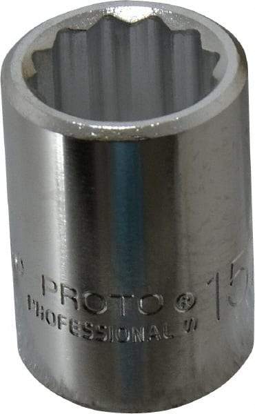 Proto - 15/16", 3/4" Drive, Standard Hand Socket - 12 Points, 2" OAL, Chrome Finish - All Tool & Supply