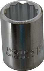 Proto - 15/16", 3/4" Drive, Standard Hand Socket - 12 Points, 2" OAL, Chrome Finish - All Tool & Supply