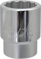 Proto - 1-3/16", 3/4" Drive, Standard Hand Socket - 12 Points, 2-7/32" OAL, Chrome Finish - All Tool & Supply