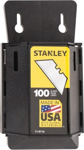 Stanley - 100 Piece Carbon Steel Utility Knife Blade - 2" OAL, 0.017" Blade Thickness - All Tool & Supply