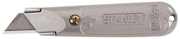 Stanley - Fixed Utility Knife - Aluminum Handle, 3 Blades Included - All Tool & Supply