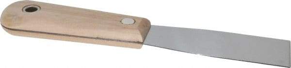 Stanley - 1-1/4" Wide Steel Putty Knife - Stiff, Hardwood Handle, 7-1/2" OAL - All Tool & Supply