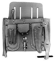 Proto - 6 Pocket Electrician's Holster - Leather, Natural, 10-1/2" Wide x 10" High - All Tool & Supply