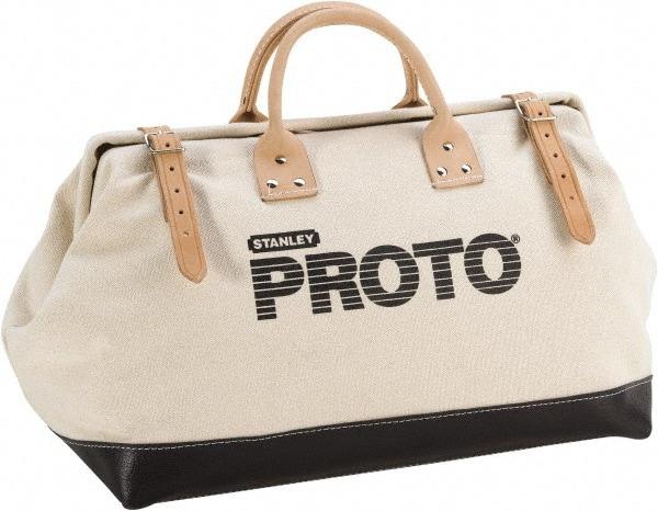 Proto - White Canvas/Vinyl Tool Bag - 20" Wide x 10-1/4" Deep x 2" High - All Tool & Supply