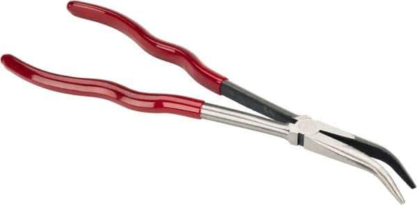 Proto - 11-3/8" OAL, 2-9/16" Jaw Length x 23/32" Jaw Width, Long Nose Bent Nose Pliers - Smooth Jaw, Plastisol Handles - All Tool & Supply