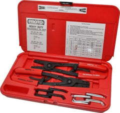 Proto - 18 Piece, Retaining Ring Pliers Set - 9-1/2" OAL - All Tool & Supply