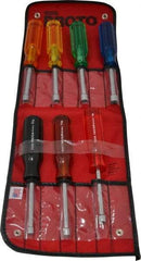 Proto - 7 Piece 3/16 to 3/8" Nutdriver Set - Solid Shaft, Color Coded Handle - All Tool & Supply