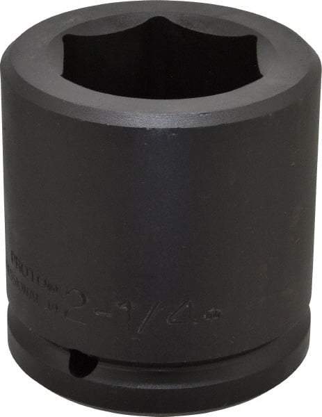 Proto - 1-1/2" Drive 2-1/4" Standard Impact Socket - 6 Points, 3-3/4" OAL - All Tool & Supply