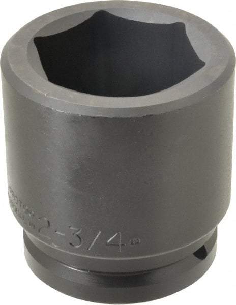 Proto - 1-1/2" Drive 2-3/4" Standard Impact Socket - 6 Points, 4-1/4" OAL - All Tool & Supply