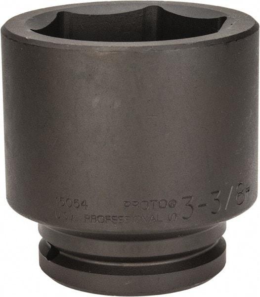 Proto - 1-1/2" Drive 3-3/8" Standard Impact Socket - 6 Points, 4-23/32" OAL - All Tool & Supply