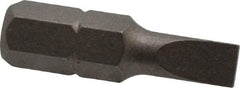 Irwin - 3/16" x 0.034" Blade, 1/4" Drive Slotted Screwdriver Bit - 1" OAL, Power Bit - All Tool & Supply