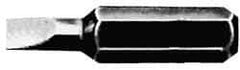 Irwin - 3/16" x 0.034" Blade, 5/16" Drive Slotted Screwdriver Bit - 1-1/2" OAL, Power Bit - All Tool & Supply