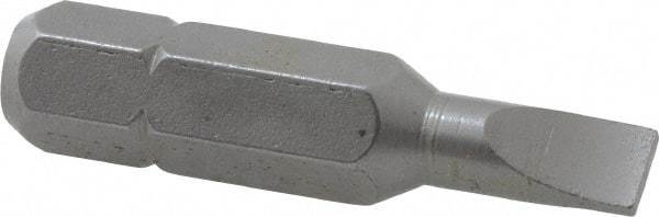 Irwin - 7/32" x 0.04" Blade, 5/16" Drive Slotted Screwdriver Bit - 1-1/2" OAL, Power Bit - All Tool & Supply