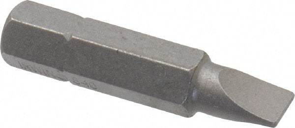 Irwin - 1/4" x 0.042" Blade, 5/16" Drive Slotted Screwdriver Bit - 1-1/2" OAL, Power Bit - All Tool & Supply