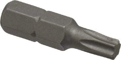 Irwin - 1/4" Drive T25 Torx Screwdriver Bit - 1" OAL, Insert Bit - All Tool & Supply