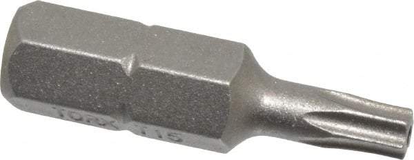 Irwin - 1/4" Drive T15 Torx Screwdriver Bit - 1" OAL, Tamper Resistant Bit - All Tool & Supply