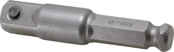 Irwin - 1/2" Square Size Hex to Square Adapter - 7/16" Hex Drive, 3" OAL - All Tool & Supply