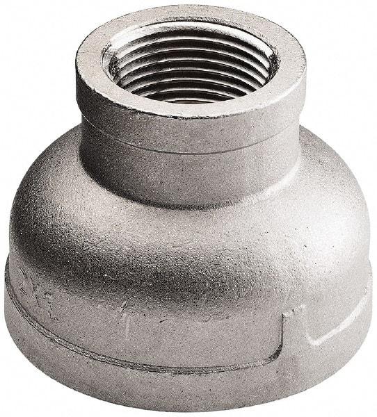 Merit Brass - 4 x 3" Grade 304 Stainless Steel Pipe Reducer Coupling - FNPT x FNPT End Connections, 150 psi - All Tool & Supply