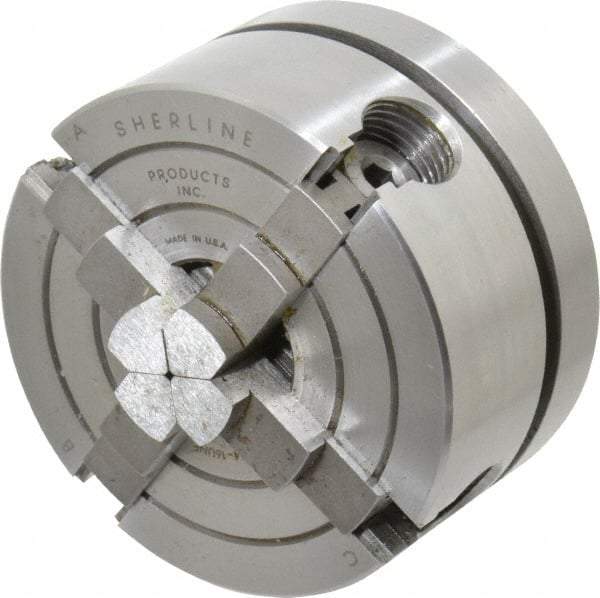 Sherline - 4 Jaws, 2.5" Diam, Independent Manual Lathe Chuck - 3/4-16" Spindle Mount - All Tool & Supply