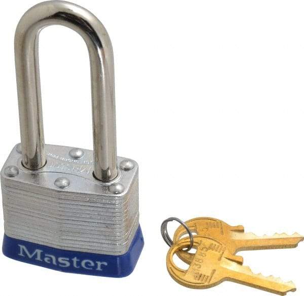 Master Lock - Keyed Different Retaining Key Conductive Lockout Padlock - 2" Shackle Clearance, 9/32" Shackle Diam, 1-1/4" Body Height x 1-9/16" Body Width, Blue, 4 Pins - All Tool & Supply