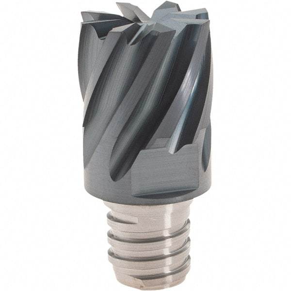 Iscar - MM EC Grade IC908 Carbide End Milling Tip Insert - TiAlN Finish, 8 Flutes, 5/8" Cutting Diam, 0.47" Depth of Cut, 0.81" Extension, 30° Helix - All Tool & Supply