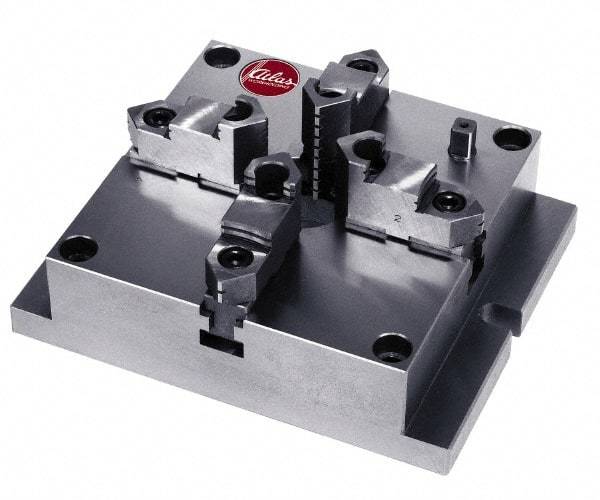 Atlas Workholding - 6" Chuck Diam, 0.16 to 5.04" External Chucking Diam, Low Profile Machining Chuck - 5.67" Bolt Hole Spacing, 1.57" Through Hole, 2.17 to 5.04" Internal Chucking Diam, 8.46" Base Len x 6-1/2" Base Width x 2.24" Base Height - All Tool & Supply