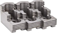 Atlas Workholding - 6" Max Chuck Diam Compatibility, Hard Steel 1.5mm x 60° Serrated Hard Lathe Top Jaws - 1.18" Wide x 2.56" Long x 1.38" High - All Tool & Supply