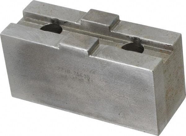 Atlas Workholding - Tongue & Groove Attachment, Square Soft Lathe Chuck Jaw - Steel, 2.12" Btw Mount Hole Ctrs, 3-15/16" Long x 1-1/2" Wide x 1.87" High, 1/2" Groove - All Tool & Supply