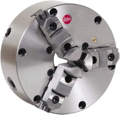 Atlas Workholding - 3 Jaws, 10" Diam, Self Centering Manual Lathe Chuck - Plain Back Mount Spindle, Adjustable, Reversible, 2,500 Max RPM, 2.86" Through Hole Diam, Cast Iron - All Tool & Supply