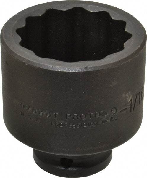 Proto - 3/4" Drive 2-1/16" Standard Impact Socket - 12 Points, 3-3/32" OAL - All Tool & Supply