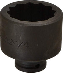 Proto - 3/4" Drive 2-1/4" Standard Impact Socket - 12 Points, 3-1/4" OAL - All Tool & Supply