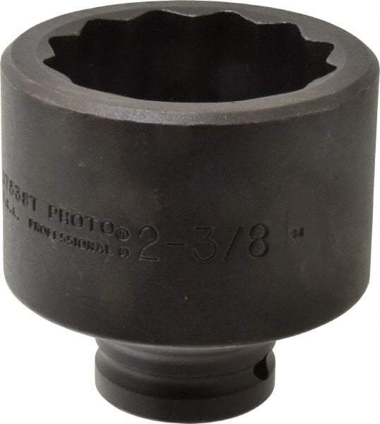 Proto - 3/4" Drive 2-3/8" Standard Impact Socket - 12 Points, 3-3/8" OAL - All Tool & Supply