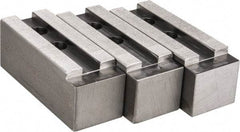 H & R Manufacturing - 1.5mm x 60° Serrated Attachment, Square Soft Lathe Chuck Jaw - 3 Jaws, Steel, 1.69" Btw Mount Hole Ctrs, 6-1/2" Long x 2-1/2" Wide x 2-1/2" High, 0.866" Groove, 20mm Fastener - All Tool & Supply