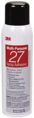 3M - 20 oz Aerosol Clear Spray Adhesive - High Tack, 140°F Heat Resistance, 78 Sq Ft Coverage, Low Strength Bond, 10 min Max Bonding Time, Flammable, Series 27 - All Tool & Supply