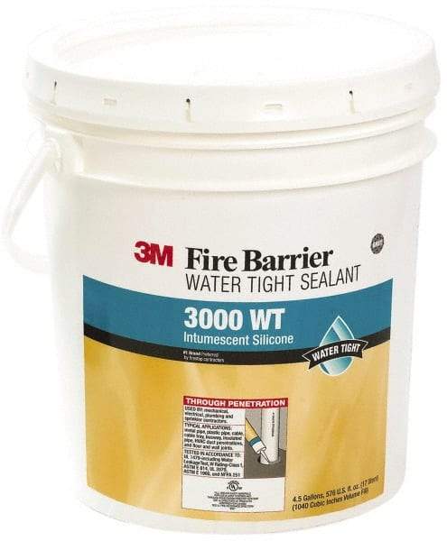 3M - 4.5 Gal Pail Gray RTV Silicone Joint Sealant - 14 to 230°F Operating Temp, Series 3000WT - All Tool & Supply