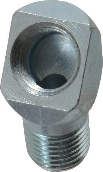 PRO-LUBE - 45° Head Angle, 1/8-27 NPT Steel Grease Fitting Adapter - 1/2" Hex - All Tool & Supply